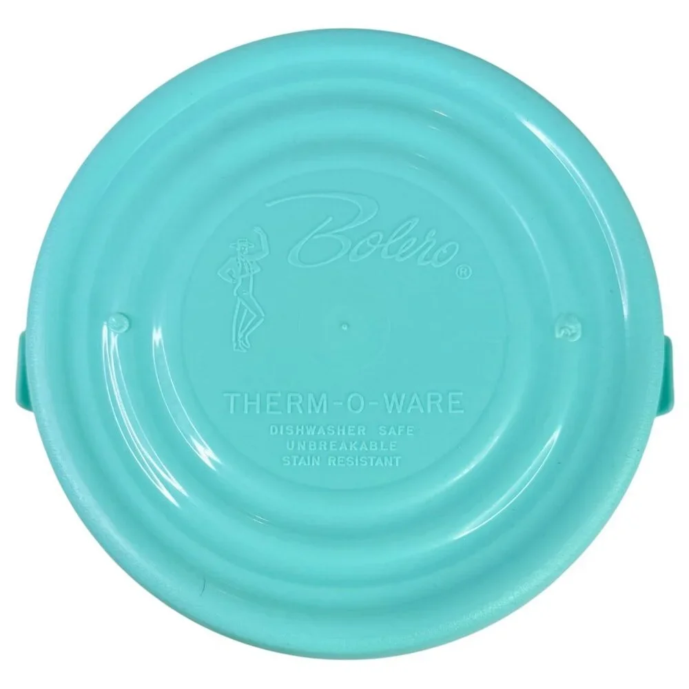 Vintage Bolero Therm-O-Ware Turquoise White Ice Bucket Insulated‎ Bowl With Lid